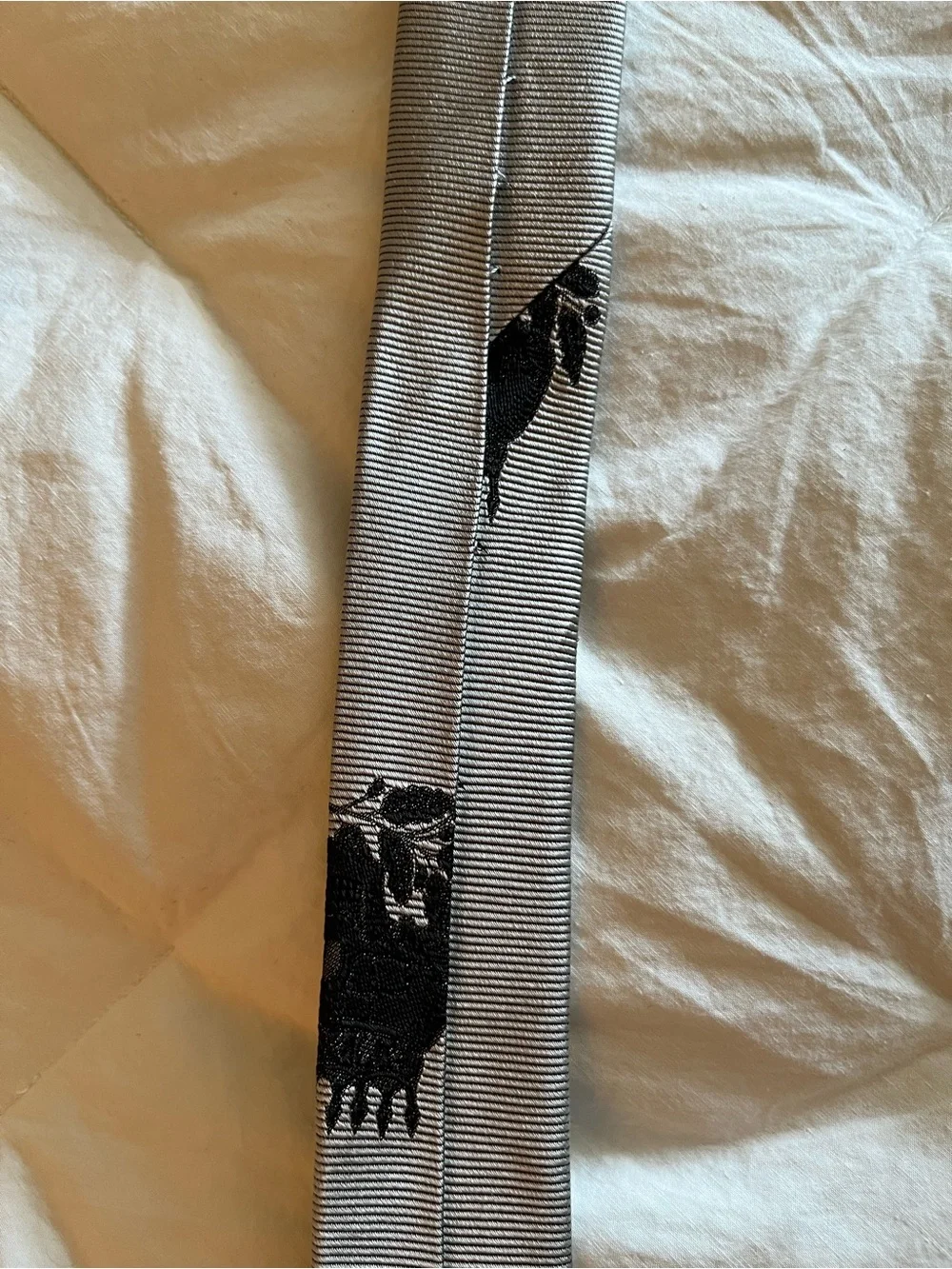 Duncan Quinn Silver Embroidered 100% Silk Tie Made in USA